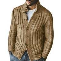 Symoid Mens Coats and Jackets- Fashion Fall Winter Sweater Loose Overage Jacket Khaki XXL