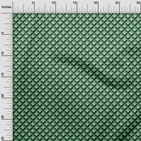 Oneoone Viscose chiffon Green Fabric Geometric Diy Облекло Квилинг Материя от печат от широк двор