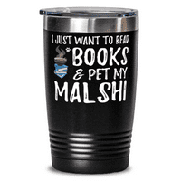 Malshi Dog Lover Book 20oz Tumbler Travel Mug смешно куче мама подарък