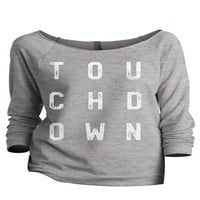 Touchdown женски модни модни ръкави Raglan Lightweight Sweatshirt Black голям