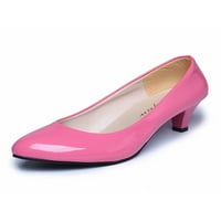 Дами Stiletto Toels Slip на помпи Оценени пръсти Обувки Жените комфорт офис обувки дамски среден пета розово 8