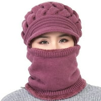 Студена капачка Вятърна устойчива висока еластична плетена тъкан жени плюс кадифена удебеляваща капачка за ежедневно износване