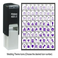 Printtoo Персонализирана сватбена тема икони за гумен печат за самолице