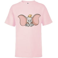 Disney Classic Dumbo Сладък бебешки слон - тениска с къс ръкав за деца - персонализирано меко розово