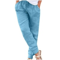 Jtckarpu ежедневни панталони широки панталони за ленени панталони за жени свободни панталони с джобове