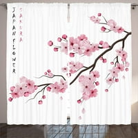 Розови завеси азиатски японски черешови цветове клони с цъфтящи цветя пролетни декоративни бохо изкуство хол хол спалня декор