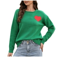 Apepal дамски пуловери Кардигански пуловери за жени жени Печат плетен пуловер с пуловер с дълъг ръкав Небрежен пуловер Жени падат пуловери Зелени s