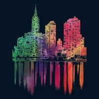Град с цветни момчета светлосин графичен тройник - Дизайн от хора XS