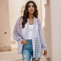 Soyxzc Women Fashion Cardigan Loose Casual Open Front Juge Lightweight Long Loweve Loteal Coat Summer Courdigans Blouse Top Purple L