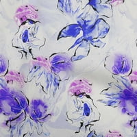 Oneoone Polyester Lycra Blue Fabric Floral & Diy облекло Кулинг плат за печат от печат по двор широк