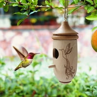 Vntub hummingbird къща на открито висяща дървена птица хранилка дървена колибри къща къща