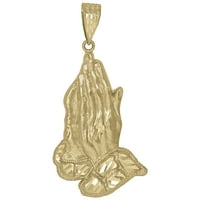 10kt Gold DC Nugget Mens Praying Hands HT: W: Религиозен чар висулка