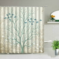 Маслена живопис растение дървета жираф душ завеси акварелни животни гори пейзажи баня завеса баня екрани за вана