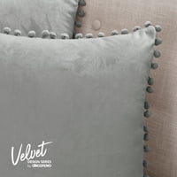 Деконово на декоративни покривки за възглавница с пулс с мека квадратна кадифена калъфка за възглавница за диван спалня ,, сиво