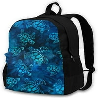 Лаптоп раница синя морска костенурка таблет чанта за пътуване бизнес колеж раница ежедневно на къмпинг на къмпинг за жени мъже