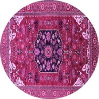 Ahgly Company Indoor Round Персийски розови традиционни килими, 6 'кръг