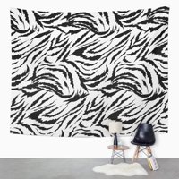 Акварелна зебра абстрактно черно -бяло стена изкуство висящ гоблен декор за дома за спалня за хол спалня