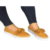 Wootbling Women Sneakers Comfort Flats Platform Случайни обувки Работа с леки на цветя оранжев 9