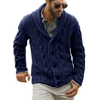 Langwyqu Men Sweater Shawl Collar Loose Fit дълги ръкави ежедневни плетени жилетки