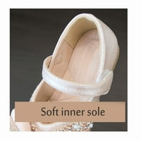Aayomet Soft Bottom Girls's Princess Shoes With Bow с пайети за малко дете Цветни диамантени водни чорапи за момичета, розово 7.5