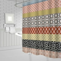 Геометрични модели душ завеси вълна ивица кариран черно бяло просто домашно декор вана вана водоустойчива платла за завеси