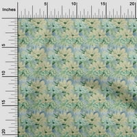 OneOone Viscose Schiffon Средно синя тъкан флорали за шиене на тъкани от двора отпечатани DIY дрехи Шиещи консумативи Wide-6TX