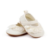 Sanviglor Baby Girls First Walker Cubber Soft Sole Cras Shoes Ress Mary Jane Gifts Магическа лента дишаща плоска обувка памук принцеса бяла 6- месеца
