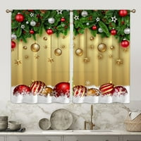 Колиша Коледа кратък панел декор завеси Топър луксозен прозорец Завеса за пръчки Дяк Валанс- W: 28 H: 39 * Панели