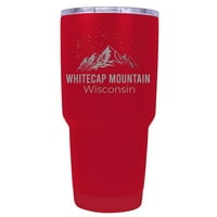 Whitecap Mountain Wisconsin Ski Snowboard Winter Souvenir Laser гравиран Oz Изолиран неръждаема стомана Tumbler