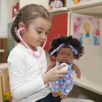 Kotyders преродени черна бебешка кукла с къдрава коса винил дете играчка