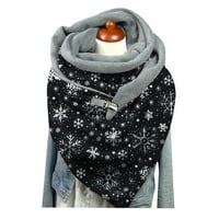 iopqo шал мода зимен коледна печат бутон мека обвивка ежедневни топли шалове шалове шал черно