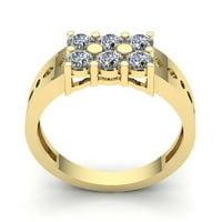 Истински 0,75ctw кръгло отрязани диамантени мъжки класически юбилеен годежен пръстен солидна 14k роза, бяло или жълто злато IJ Si2