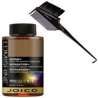 3N 3. Joico Lumishine Repair+ Demi-Permanent Color Color Dye, Argiple Argan Ple Hairlor of W Sleek 3-In-Brush Comb