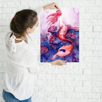 AmericanFlat Red Coral Mermaid от Sam Nagel Poster Art Print