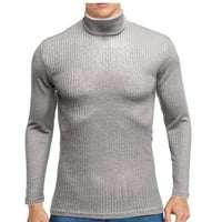Njoeus пуловери за мъже Мъжки костенурка пуловер мъже Мъжки твърди оребрени тънки монтирани плетено пуловер Терурница База на пуловер база есента зима на клирънс