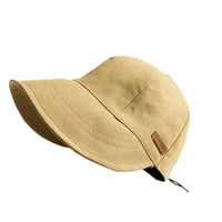 Zruodwans широк голям ръб слънце шапка лято UV защита тънка шапка сгъваема анти-UV теглене регулируема плажна слънчева шапка