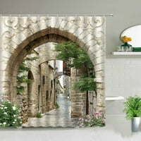 Селски идилични цветя Европейски душ завеси за баня водоустойчив 3D отпечатана вана завеса градина фон декор за стена кърпа