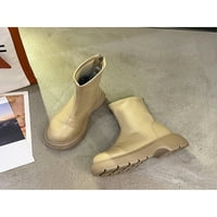 Eloshman Women Boot Comfort Shoes Mid Calf Зимни ботуши Официален антиплъзгащ небрежен дишащ каки 5.5