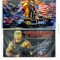 Много флагове на Тръмп Rambo & Tank Trump поддържат Америка Голям флаг 3 '5'