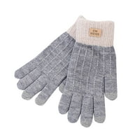 Зимни ръкавици, външно плетене на вълни ветроустойчиви сензорни екрани мъже плюс кадифе сгъстяващи ръкавици