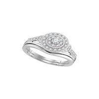 Diamond Princess 10kt White Gold Diamond Round Bridal Wedding Band Set CTTW