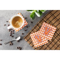 Carolines Treasures CJ1062-VFC Letter V Chevron Orange и Regalia Poam Coaster Coast от 4, 1 2, многоцветни