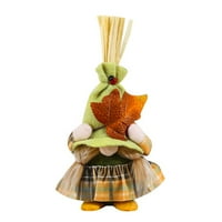 Деня на благодарността Gnome elf Doll Ръчно изработен безличен кленов лист гном плюшена кукла десктоп шведски томте гном кукла реколта сезон есен гном елф кукла кукла