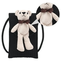 Crossbody чанта плетене чанта за рамо мечка дизайн чанта за пратеник мини телефонна чанта
