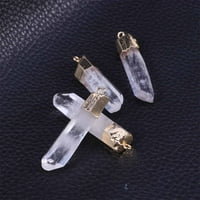 Естествени кристални висулки Clear Quartz Stone Charms Accessories Accessories за създаване на бижута