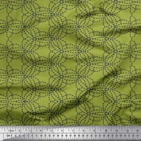Soimoi Green Cotton Voile Fabric Brush Stroke Abstract Fabric отпечатъци по двор широк