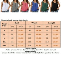 Glonme Ladies Tank Tops Solid Color Summer Top Levelecess Тениски за празнични блузи Блуза свободен екипаж Тий тийне