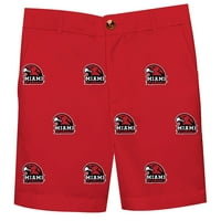 Младежки червени университет в Маями Redhawks Екип лого структурирани къси панталони