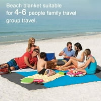Плажно одеяло, плажен мат пясъчни одеяла за пикник Голямо компактно за 2- лица водоустойчиви и сушене на къмпинг Пикник за джоб за пътуване за външно пътуване с чанта за съхранение