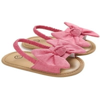 Calsunbaby Baby Baby Girls Summer Bow Knot Sandals Небрежни меки подметки плоски обувки без плъзгане на пачуърк